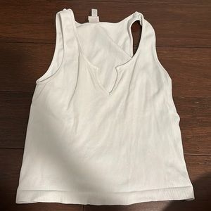 ribbed notch neck top